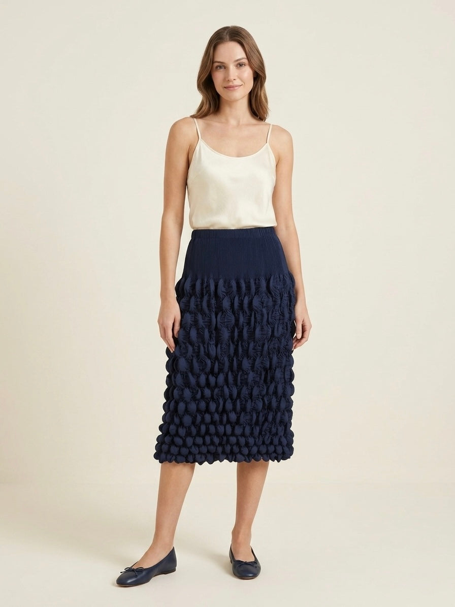 Marsha - Bubble pleat skirt