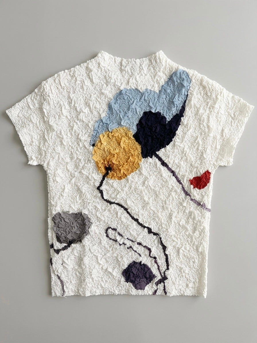 Carli - Crushed pleated print top