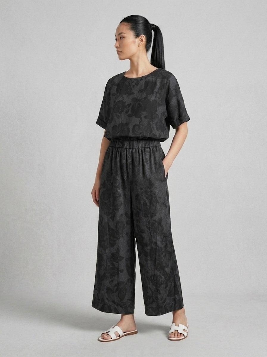 Katie - printed denim trouser