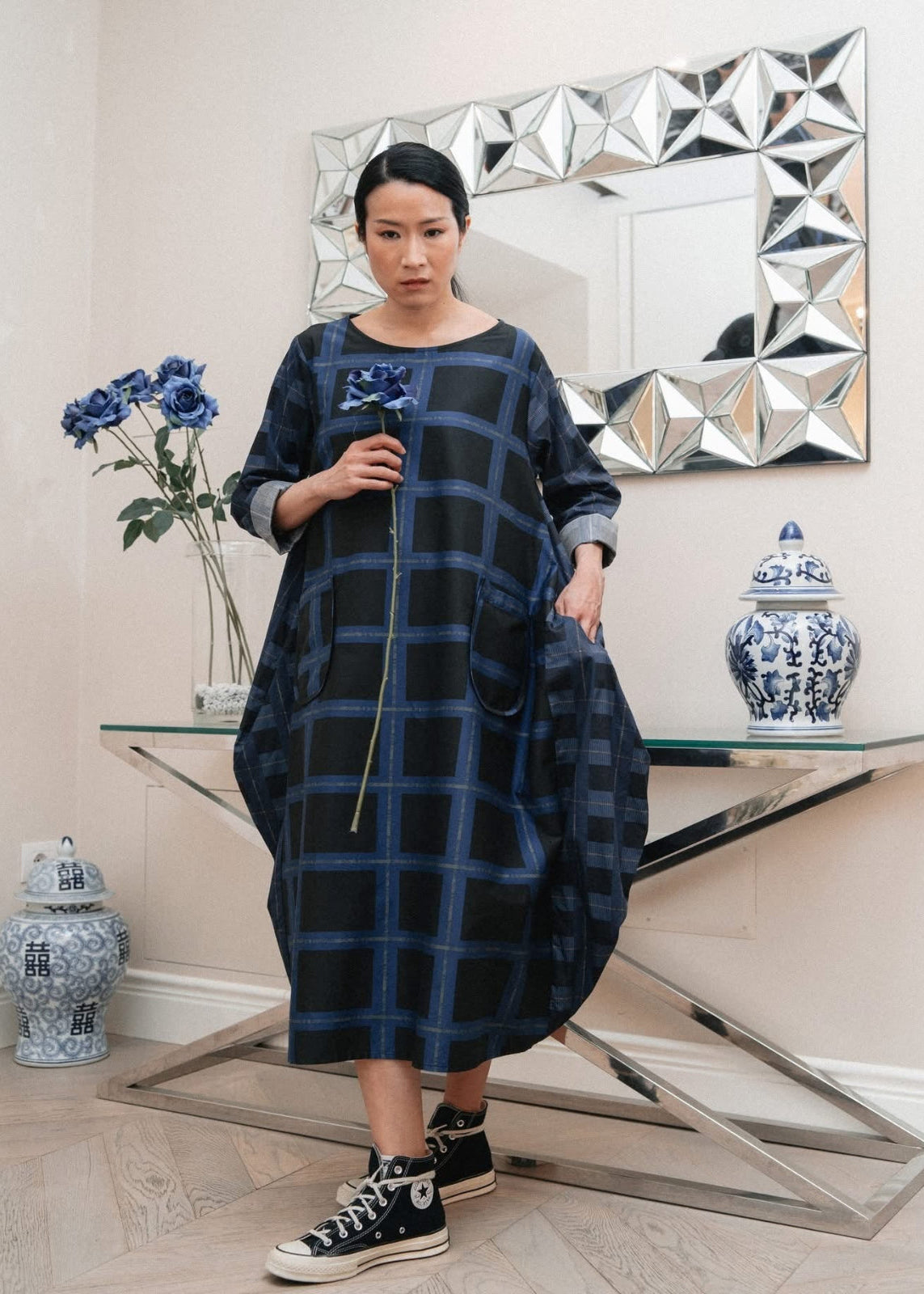 Maria - Oversized check dress