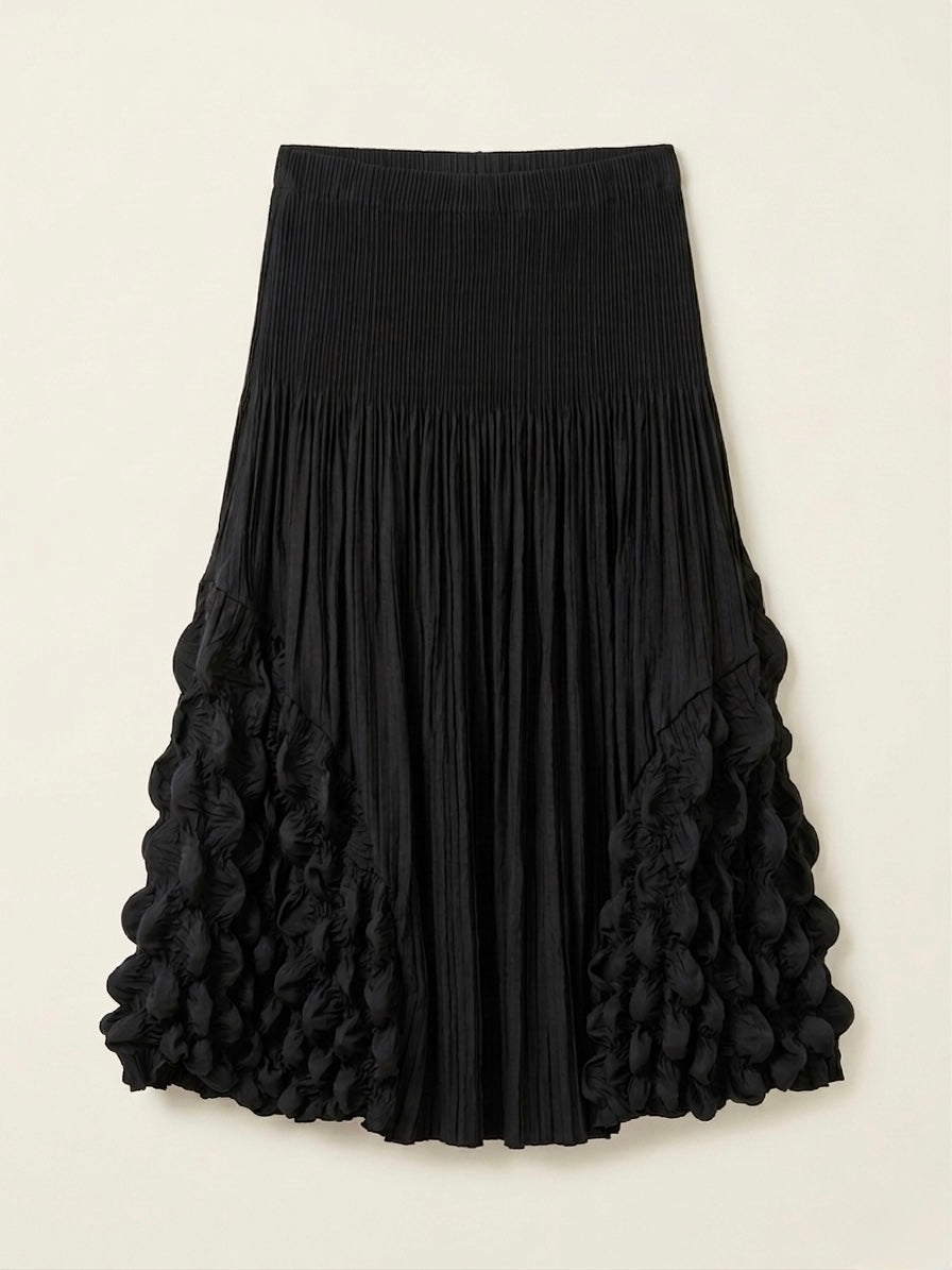 Marsha - Bubble pleat skirt Black
