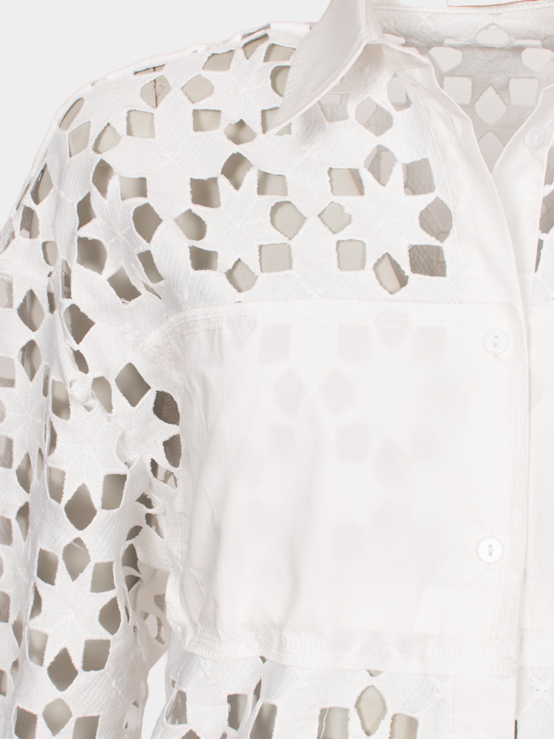 Rebecca long sleeve lace shirt White