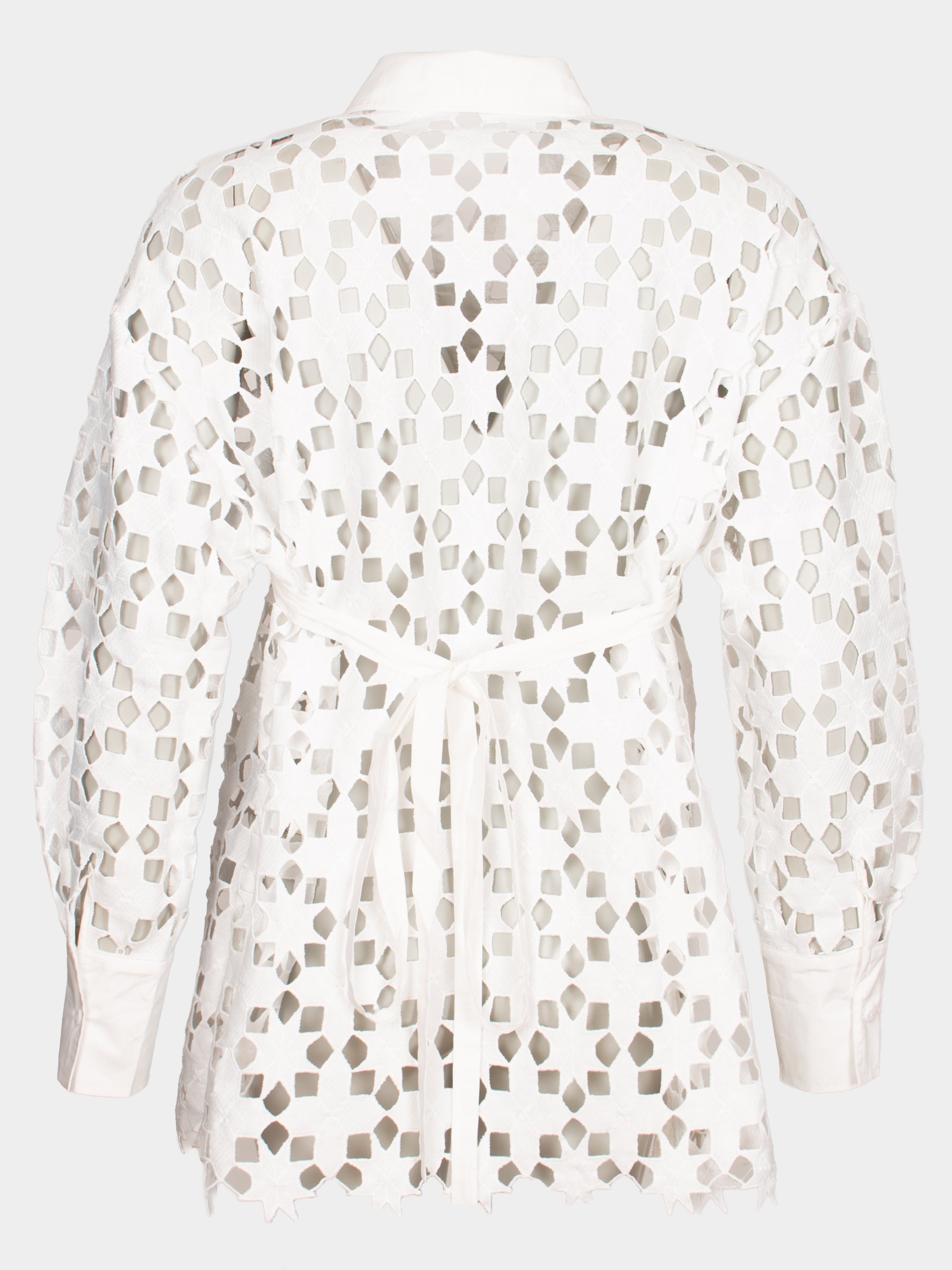 Rebecca long sleeve lace shirt White