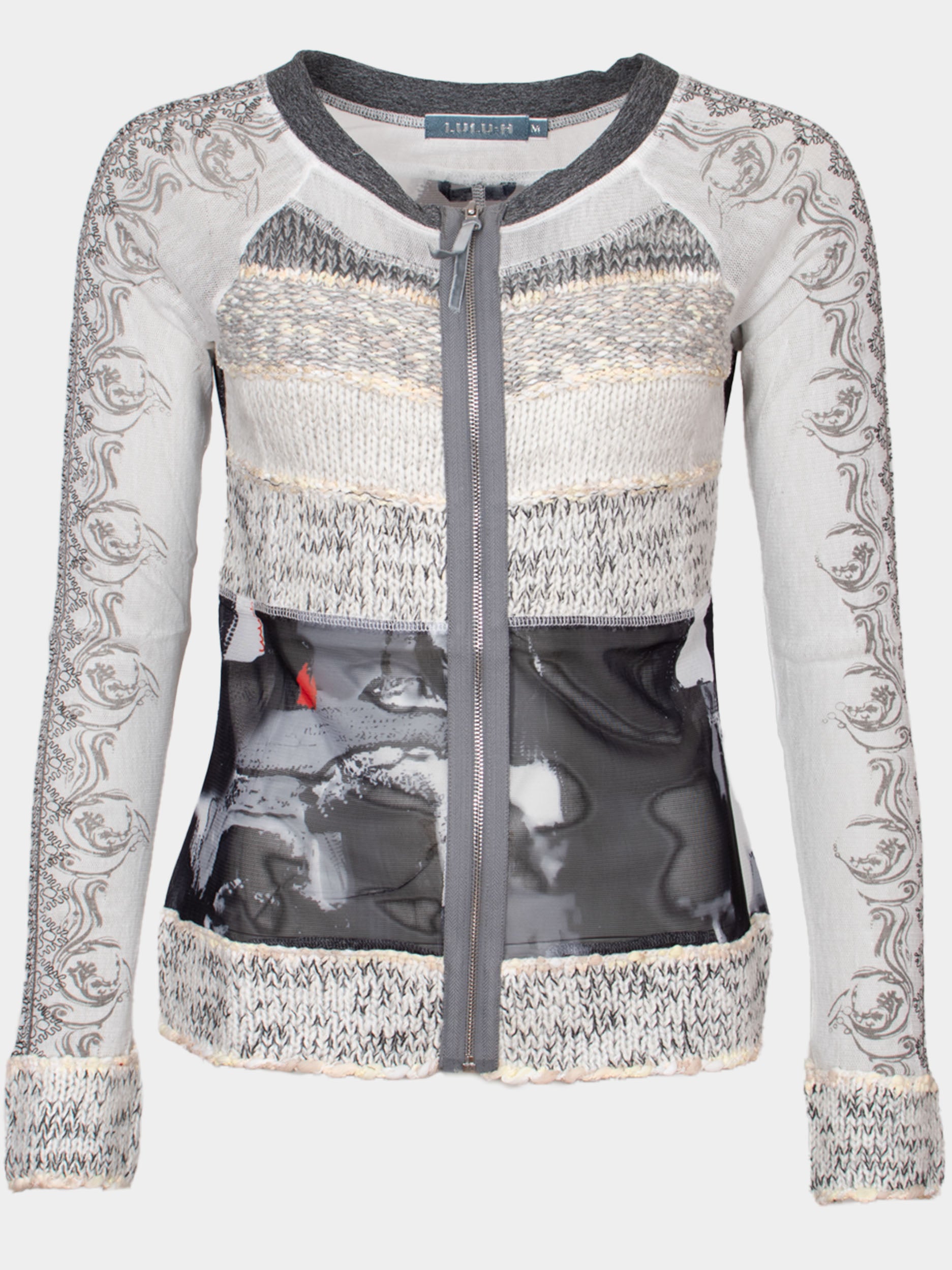 Brazil knitted zip top Grey