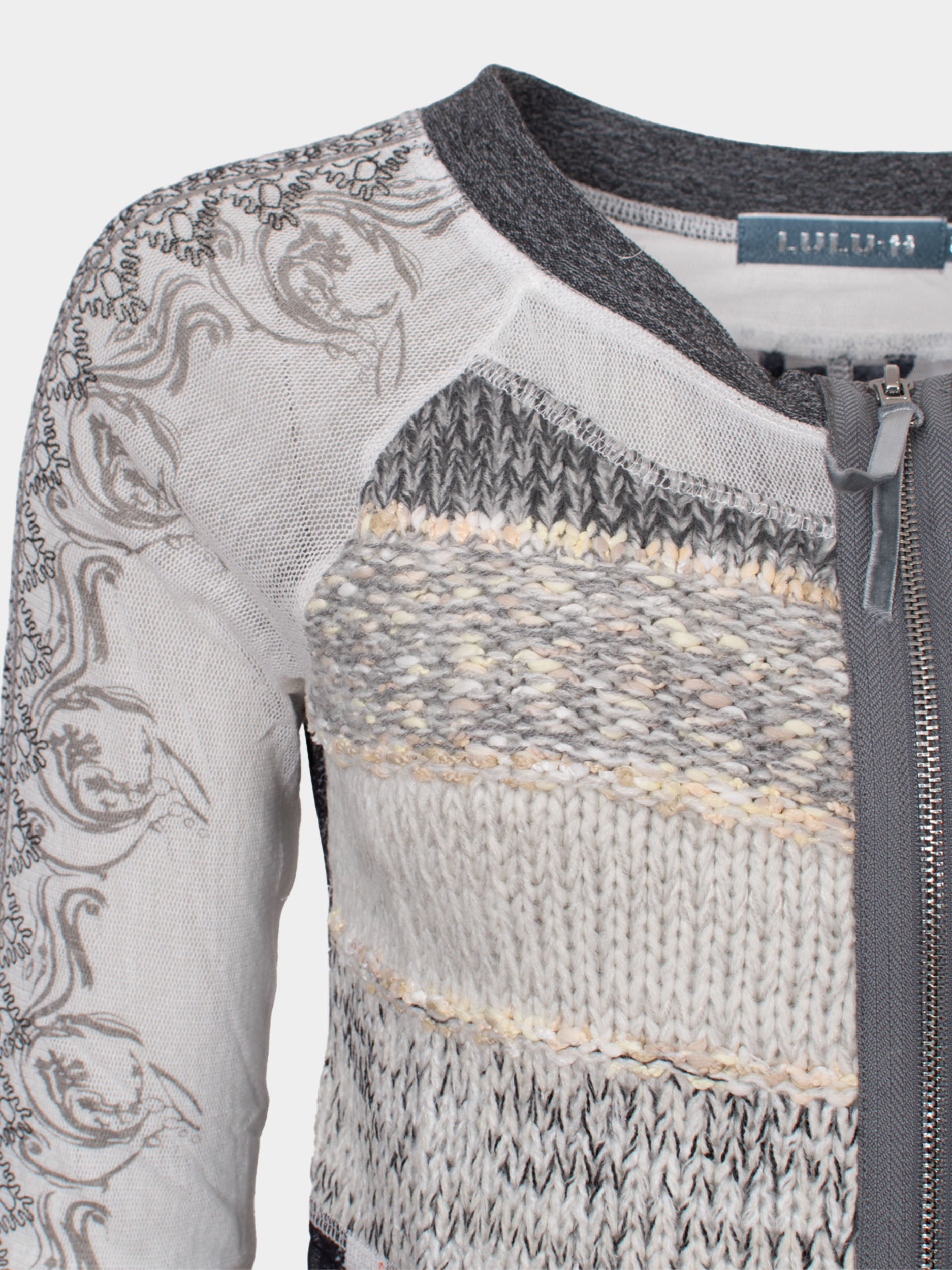 Brazil knitted zip top Grey
