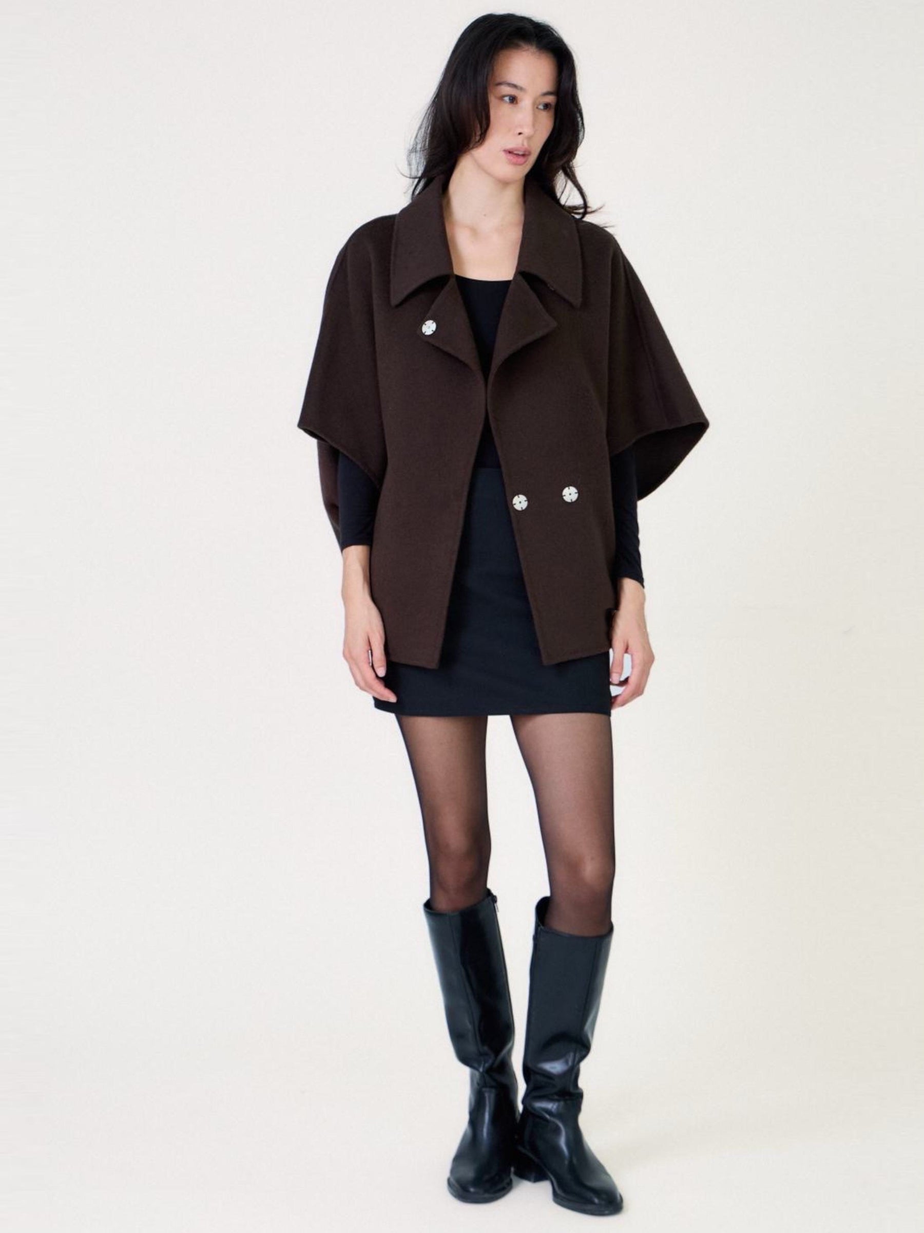 Amara - Wool blend cape jacket