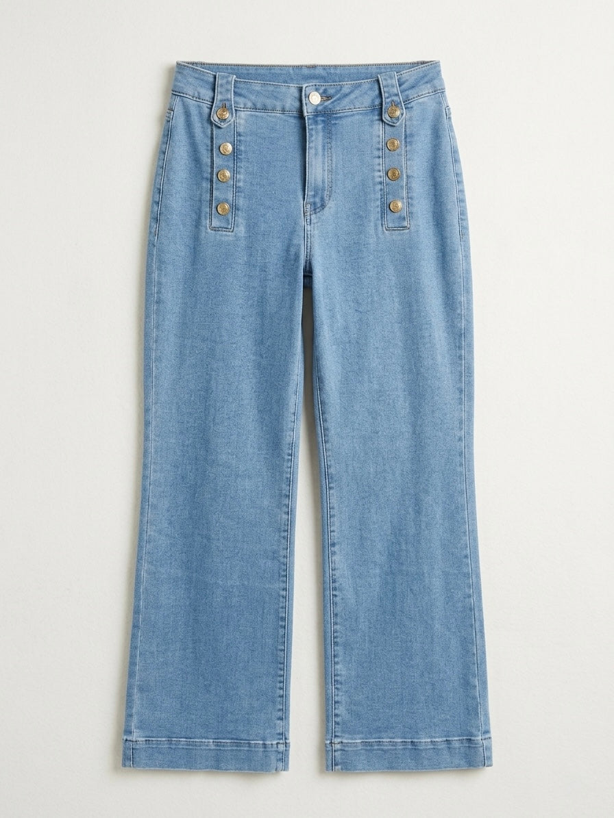 Doreen - Military button front jeans