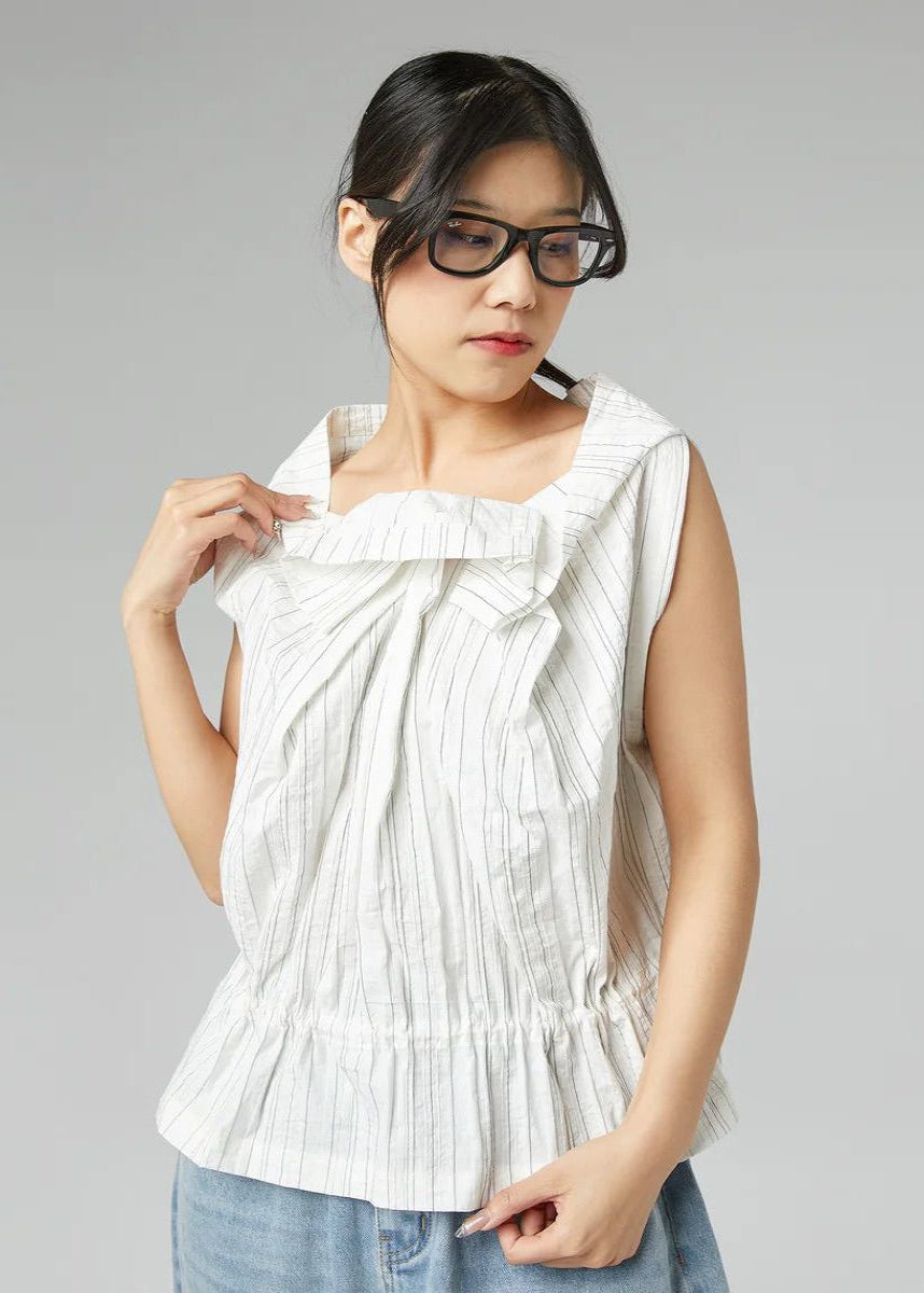 Rae - Stripe gathered top