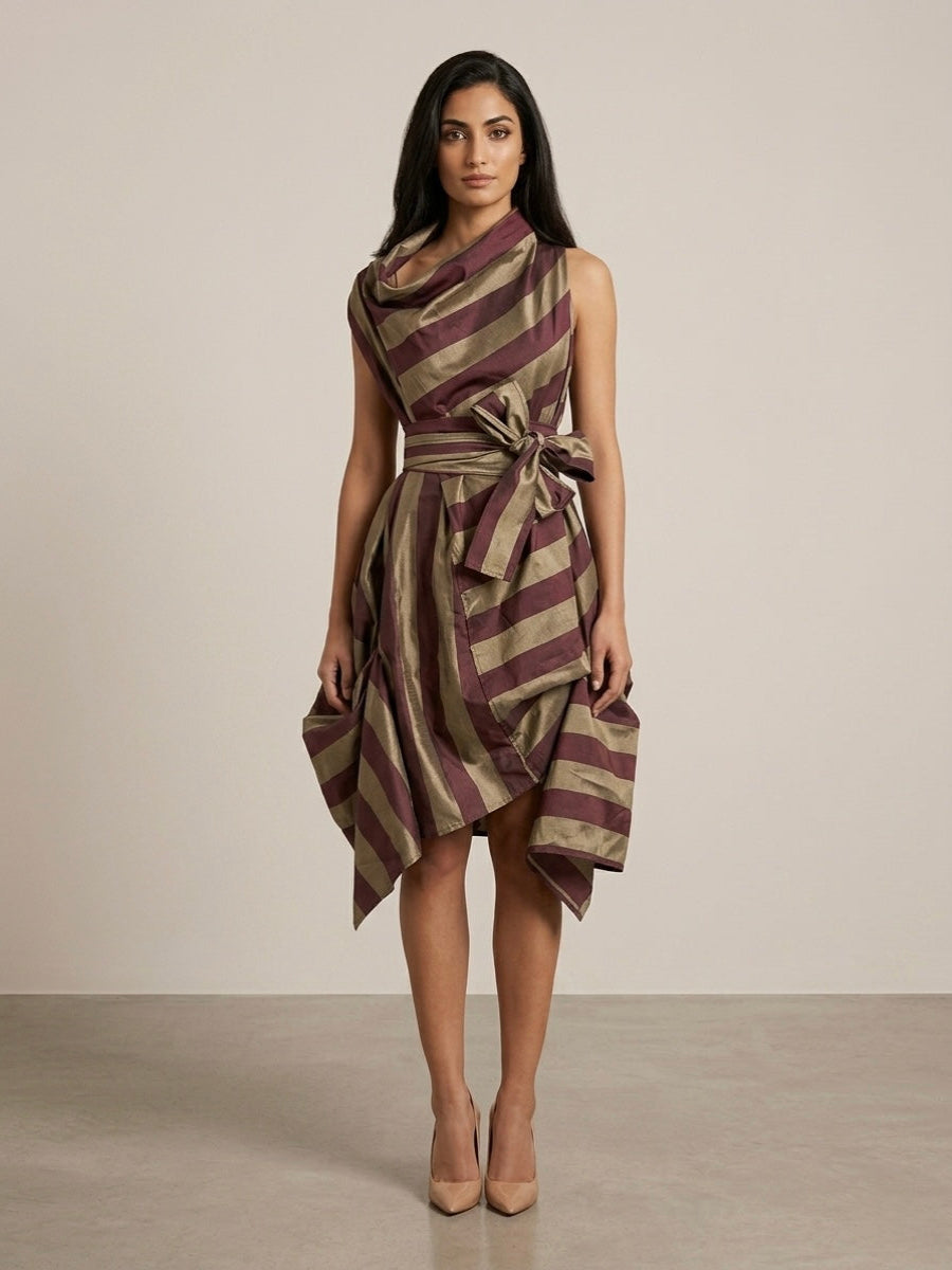 Bethany - Taffeta striped dress