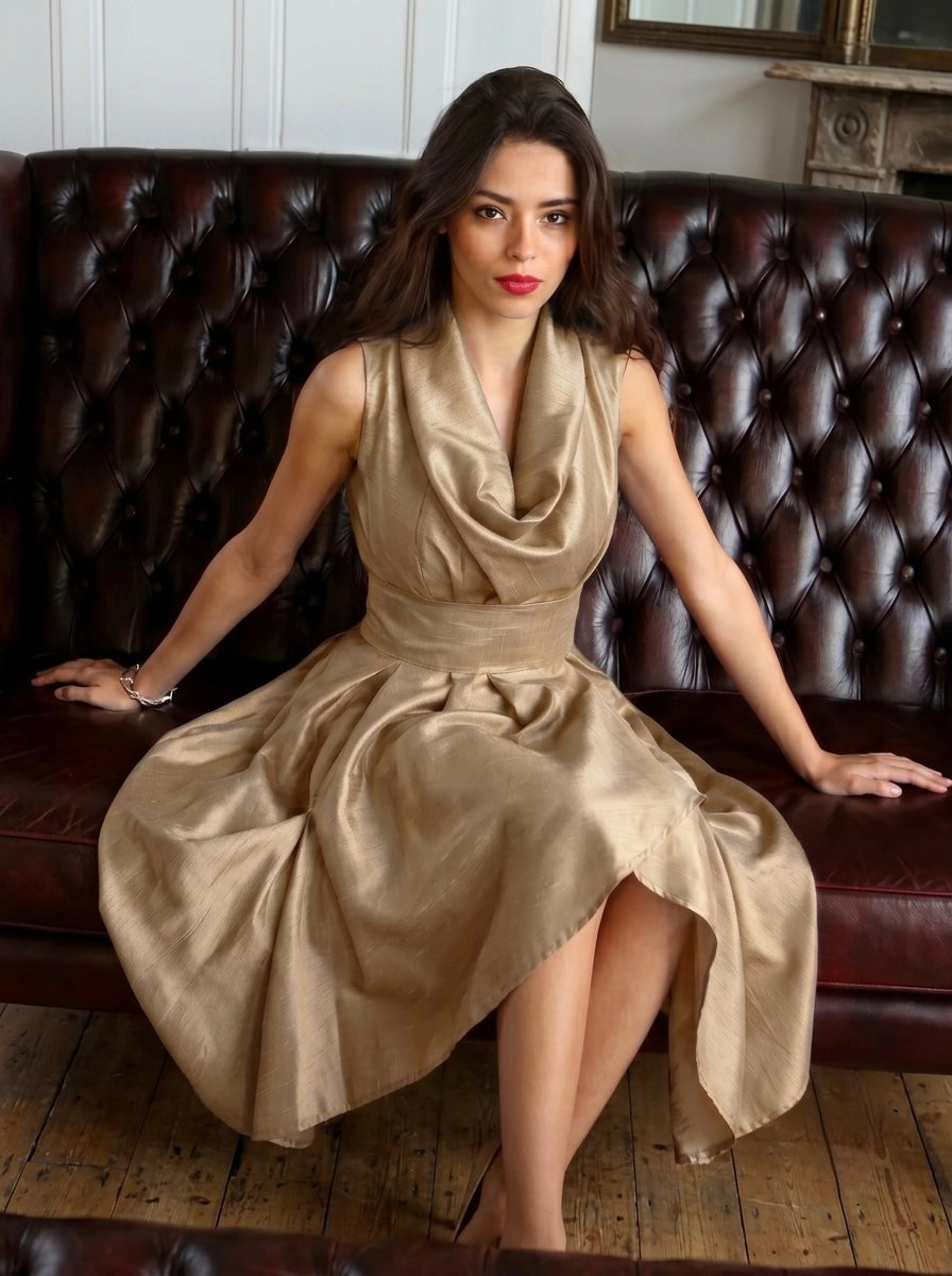 Bethany - Taffeta plain dress