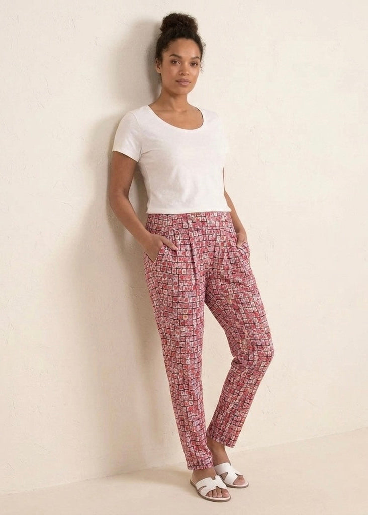 Bandol French slinky jersey mosaic printed multi trouser