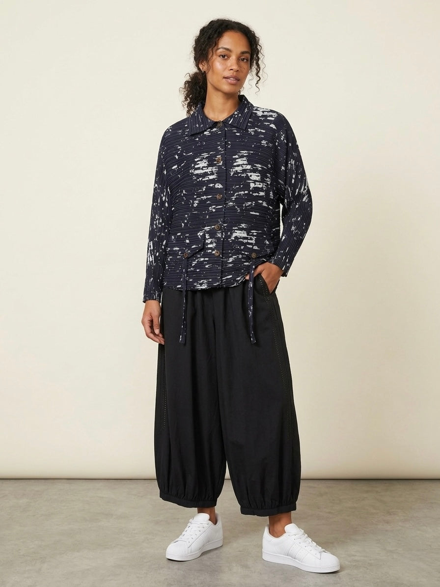 Jules - print pleated bomber jacket