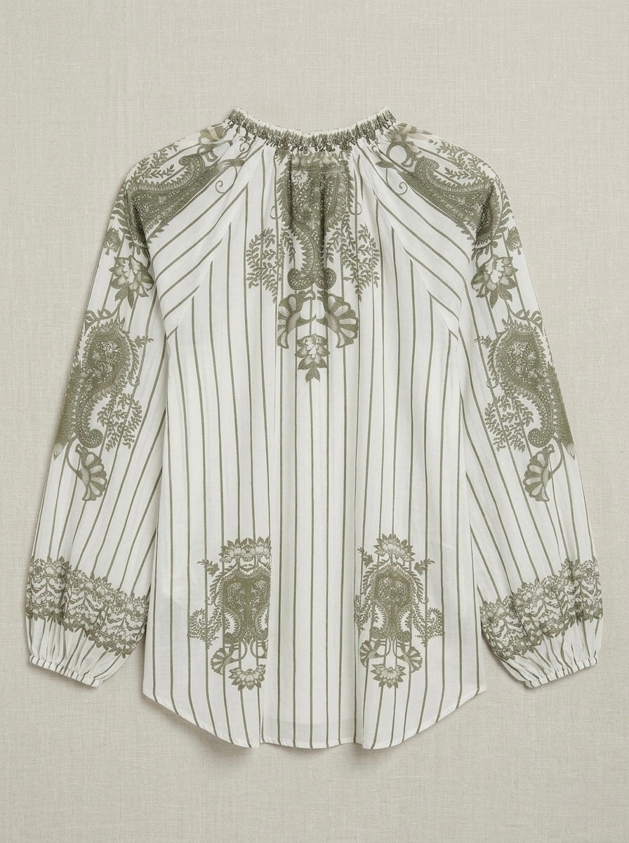 Jessica - Tie front printed blouse