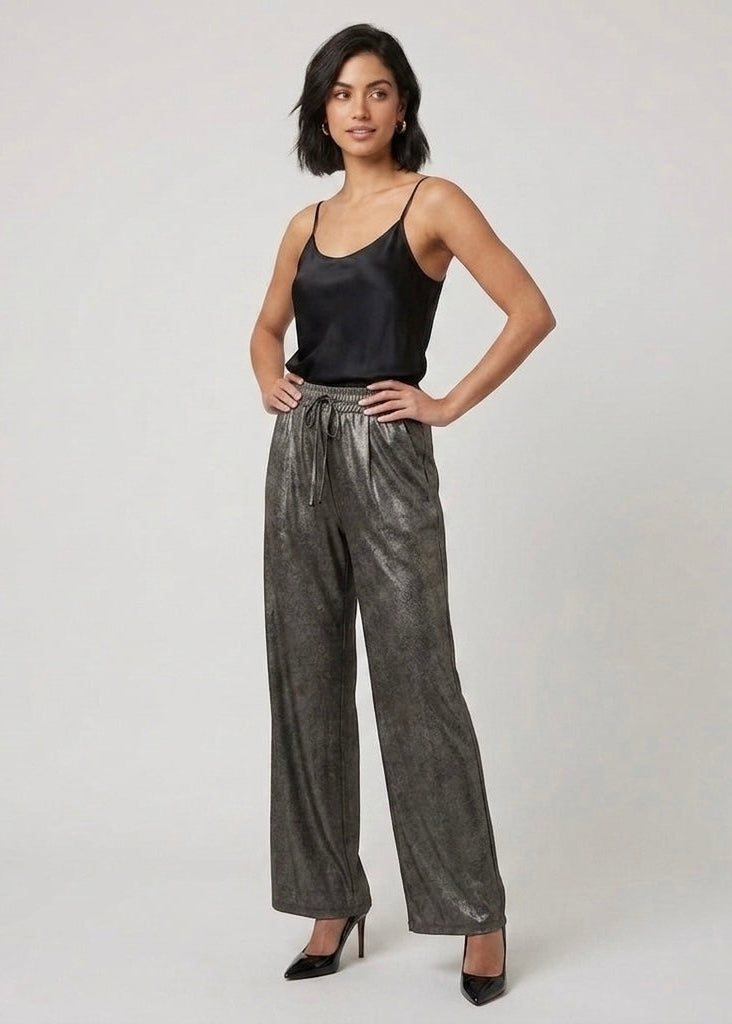 Bella Metallic wide leg trouser