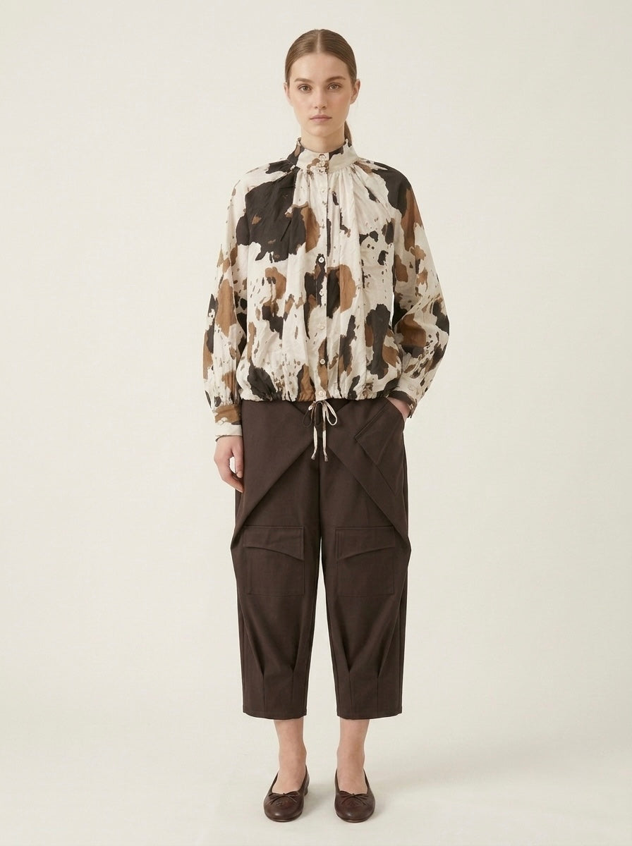 Bella - Printed drawstring blouse