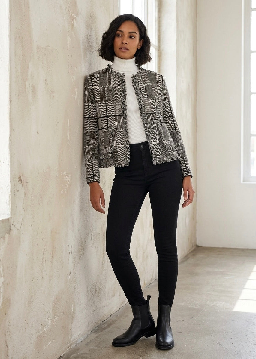 Anne - Knitted check jacket