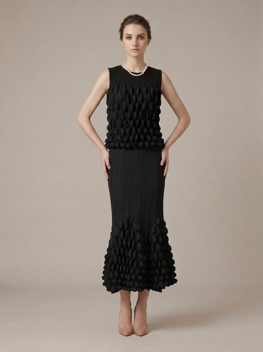 Marsha - Bubble pleat tube skirt