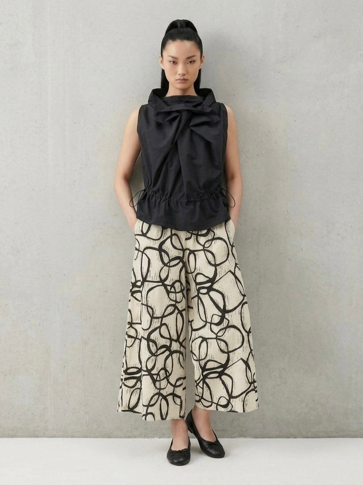 Roma - Wide leg printed trouser