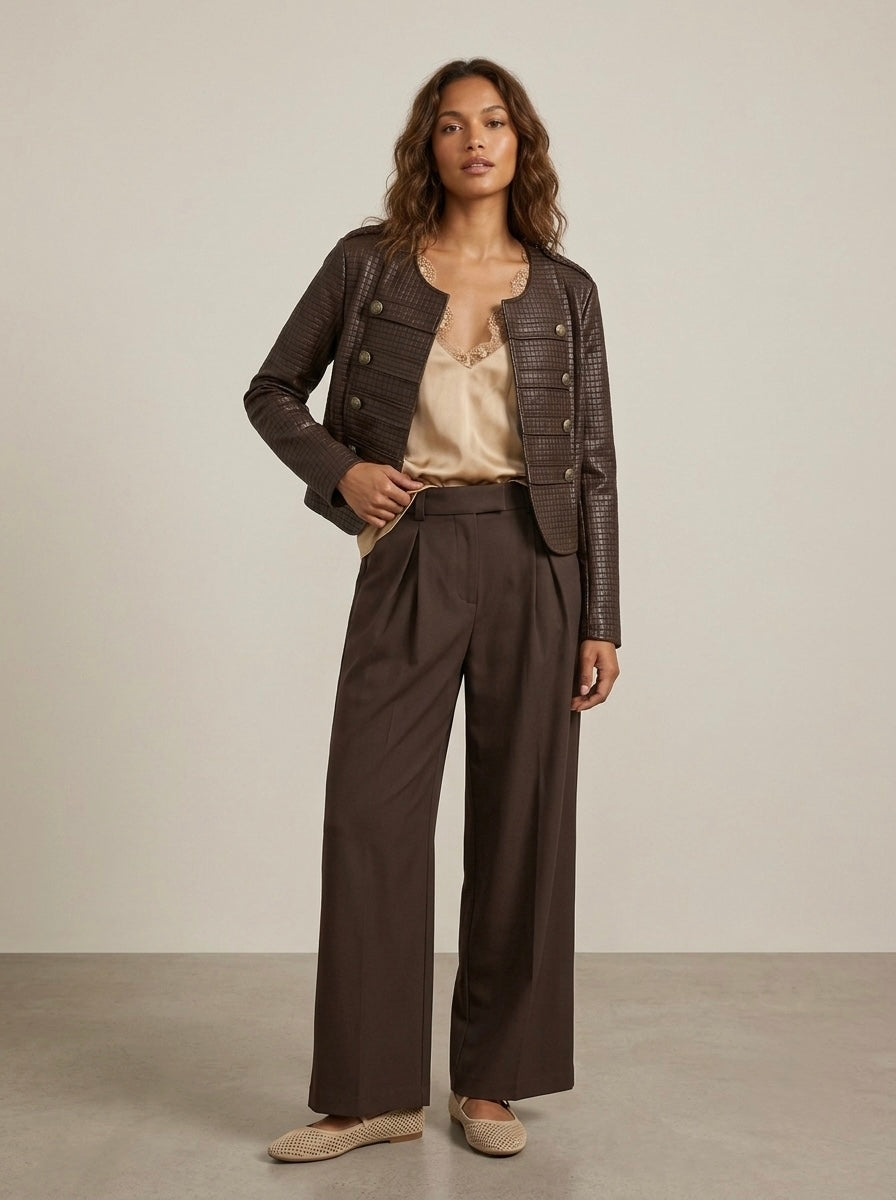 Esme - Pleather lattice jacket