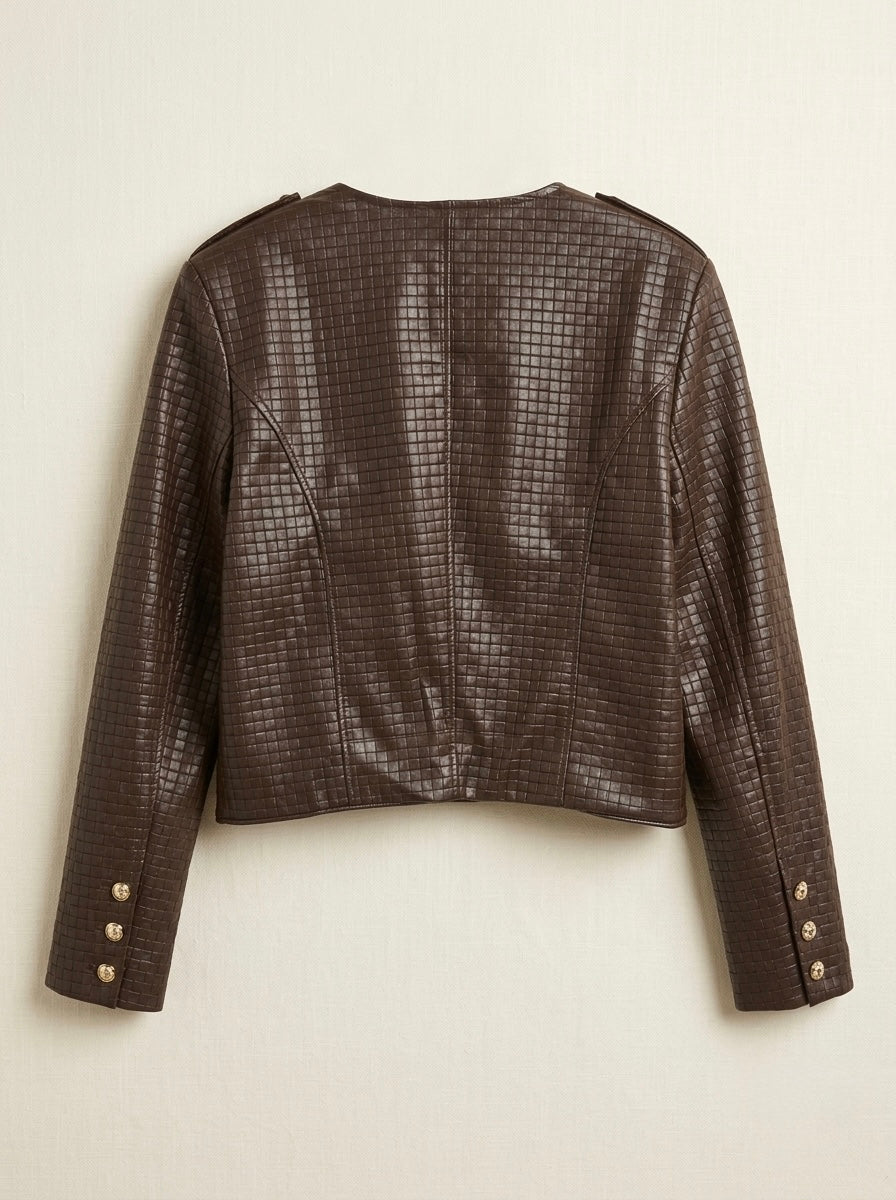 Esme - Pleather lattice jacket