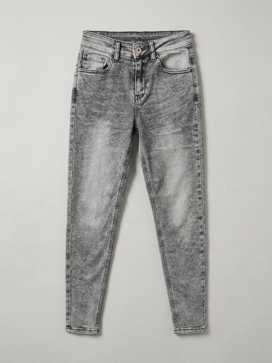 Julia grey stretch skinny zip back jean