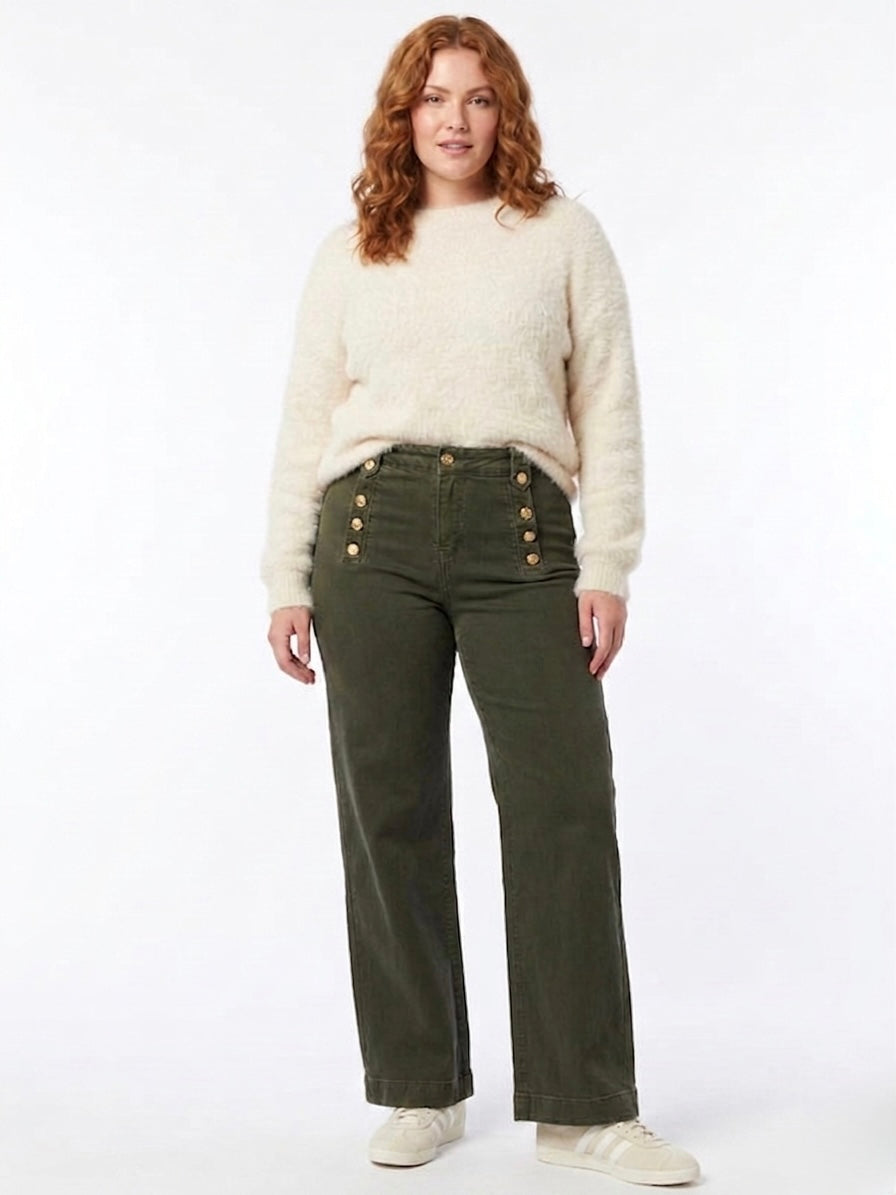 Doreen - Military button front jeans