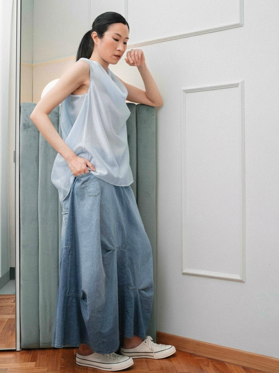 Sandra - Denim maxi skirt