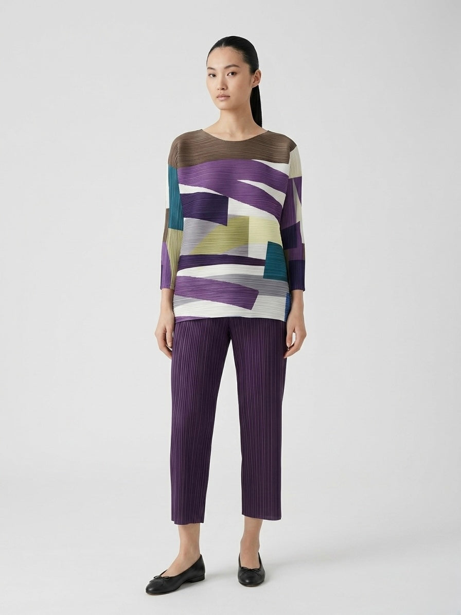 Shazna - Abstract pleated top