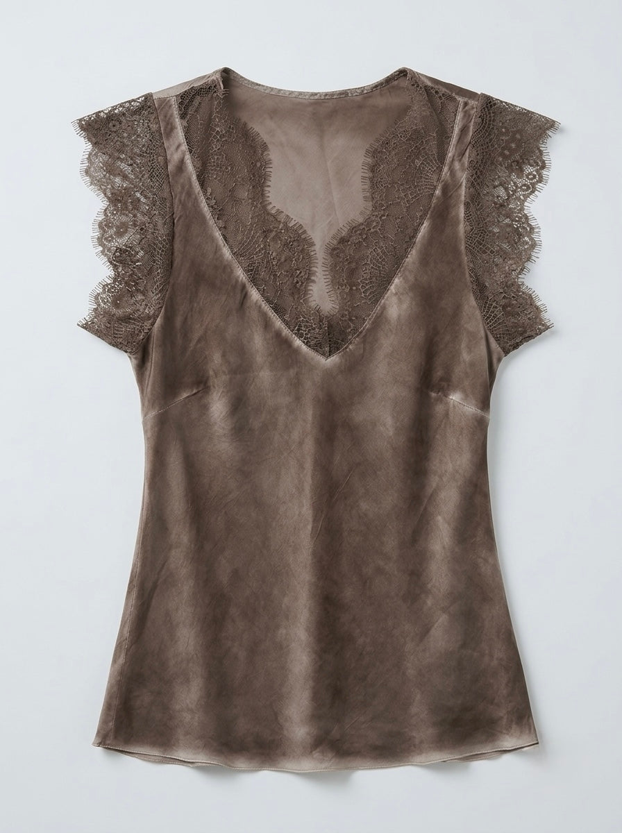 Lacey - Lace trim cami top
