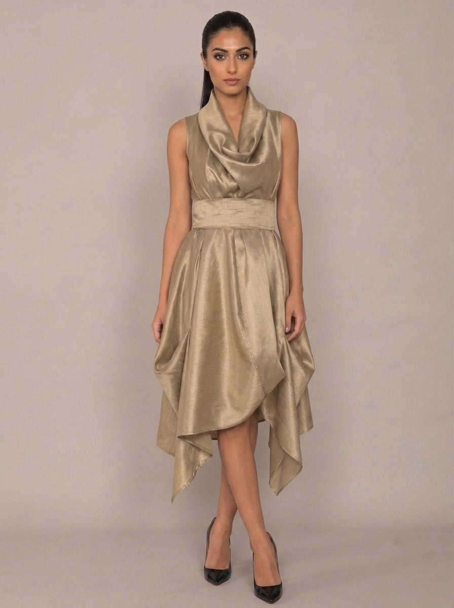 Bethany - Taffeta plain dress