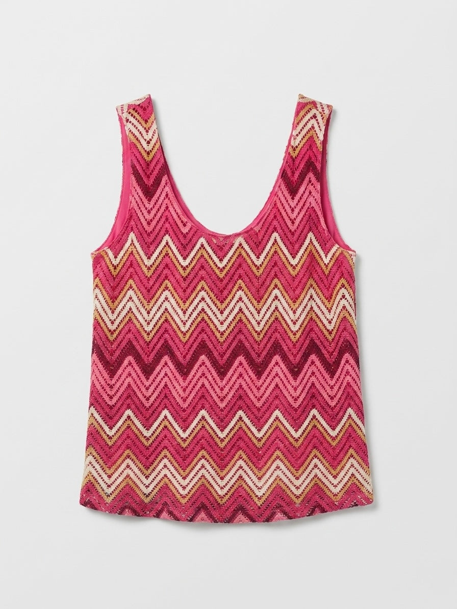 Djibril hot pink multi misso knit vest top