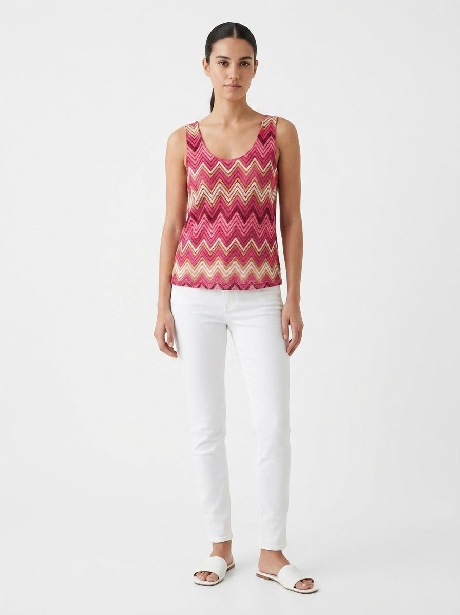 Djibril hot pink multi misso knit vest top