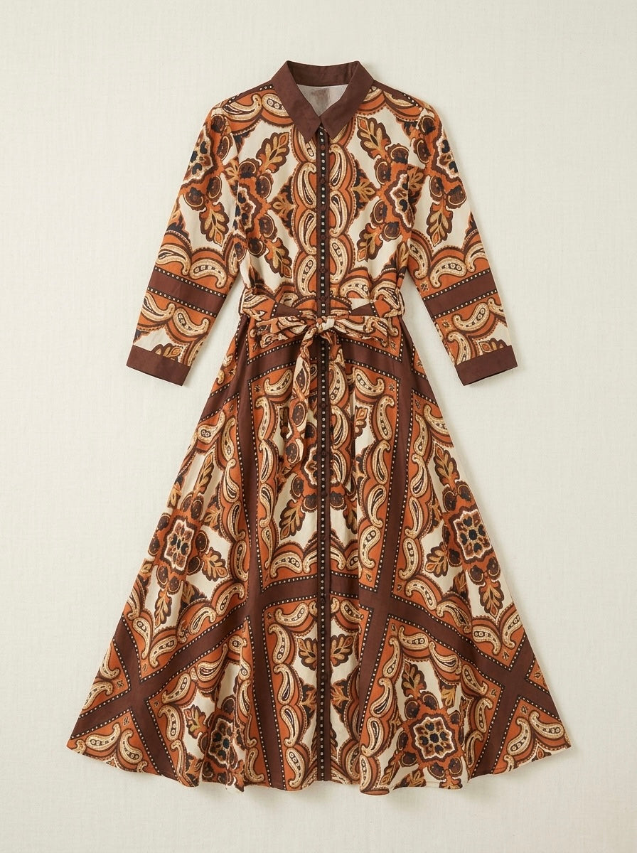 Trina - Printed shirt dress