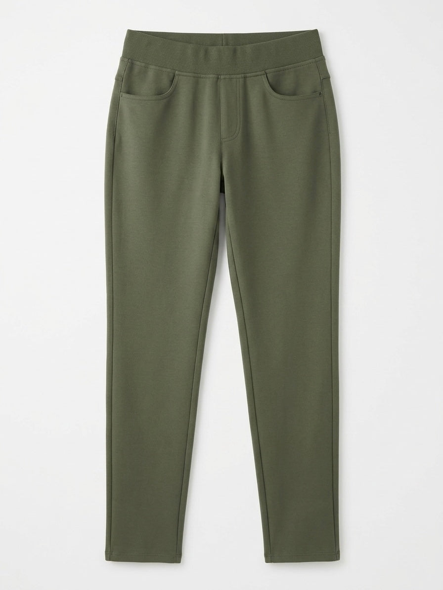 Jess khaki bi stretch jersey tregging