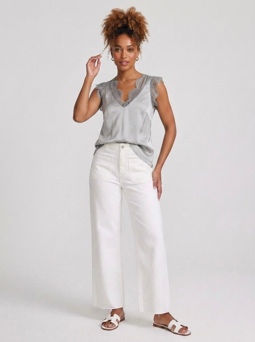 Lacey - Lace trim cami top