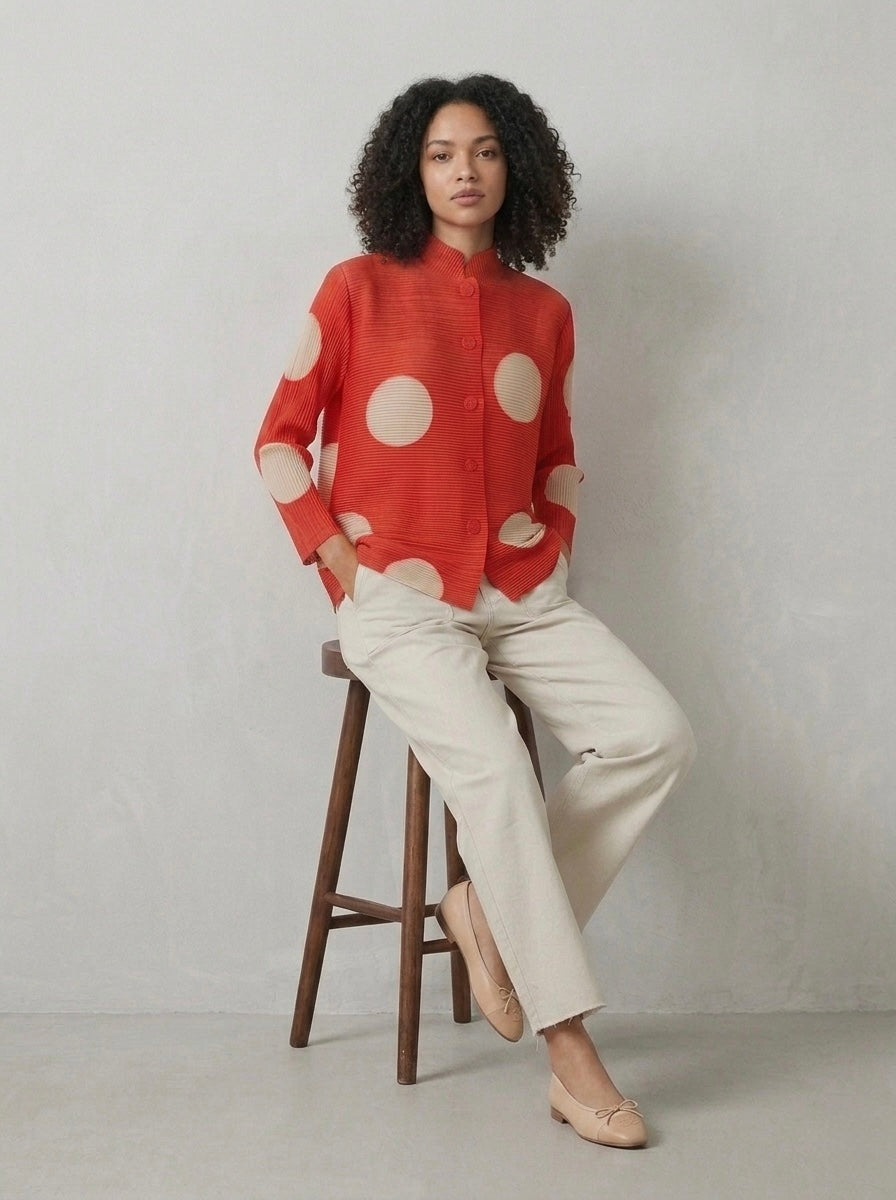 Eden - Short spot pleated jacket