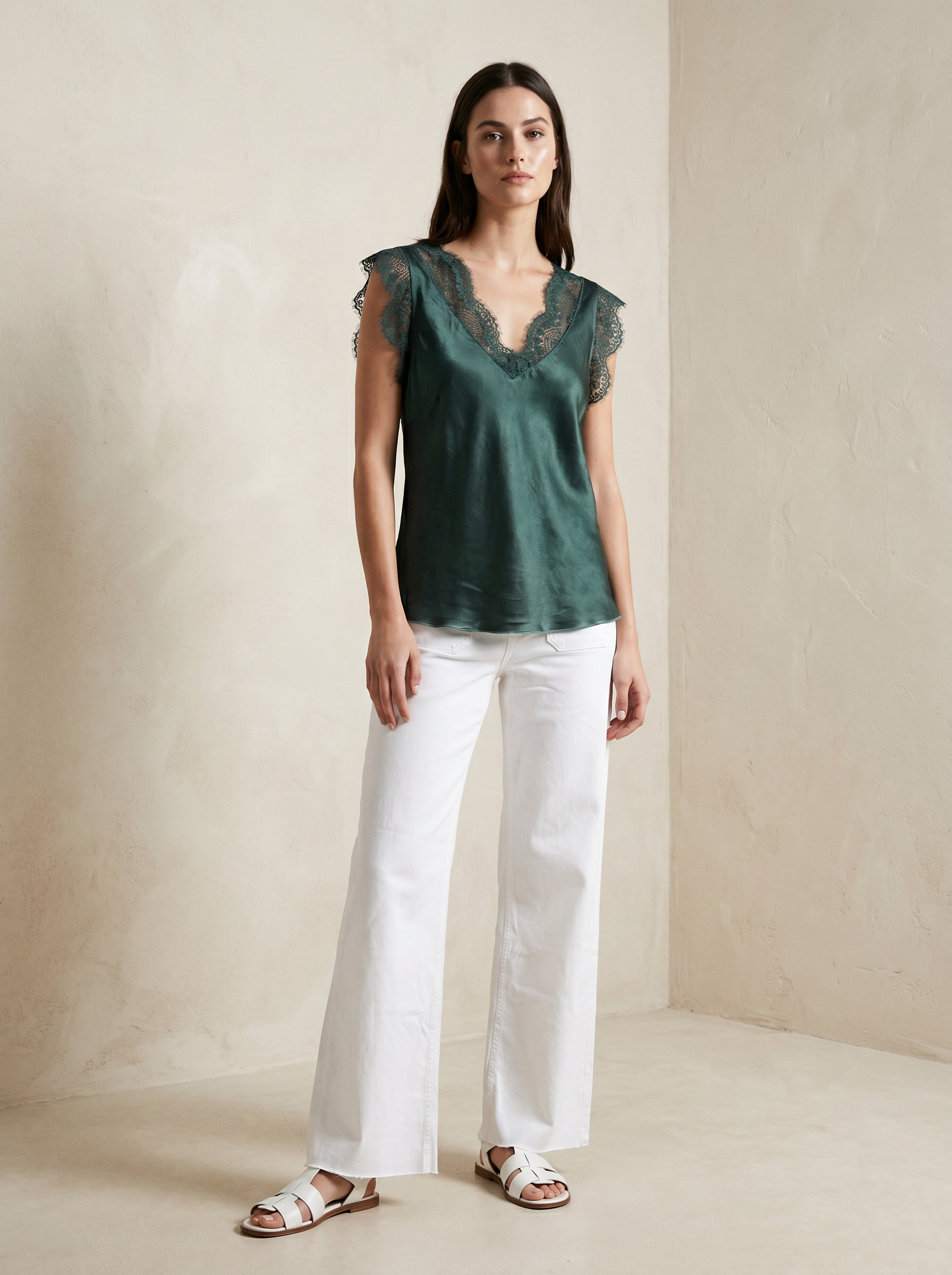 Lacey - Lace trim cami top
