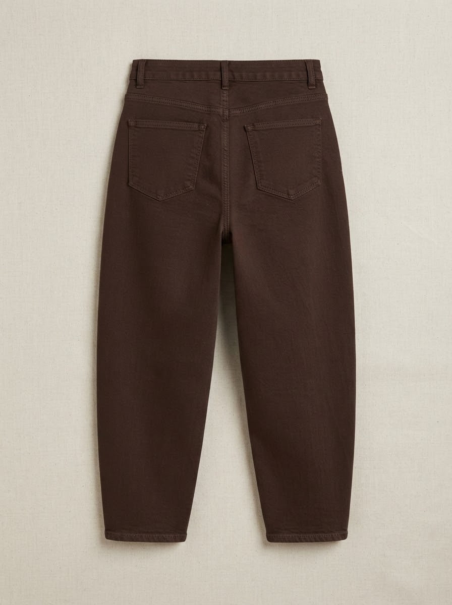 Lucia carrot-shape jeans in chocolate, back product view