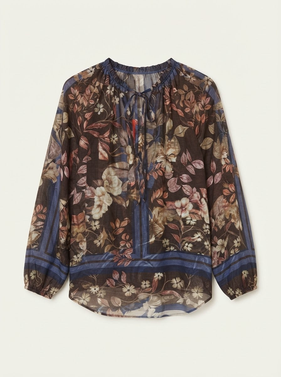 Jessica - Leaf printed blouse