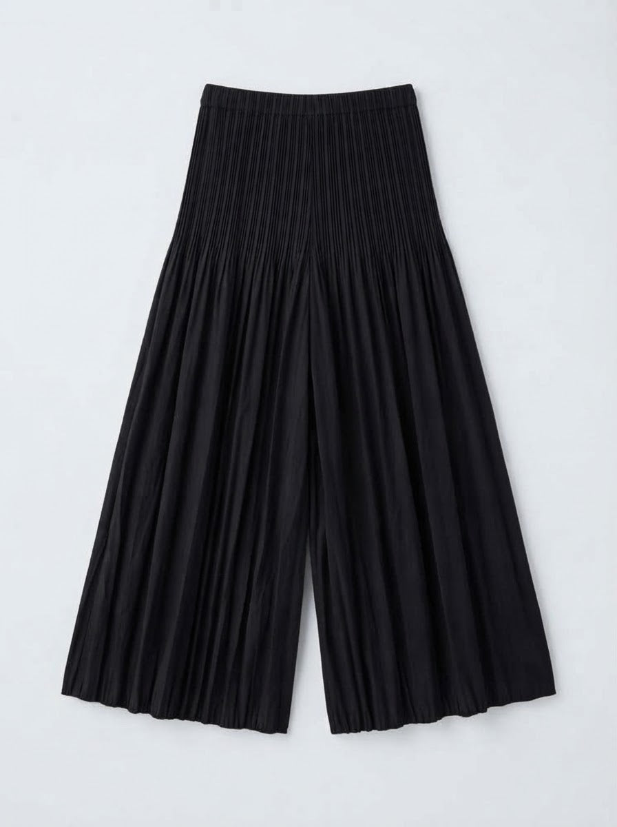 Jolene Pleated wide leg trouser in black