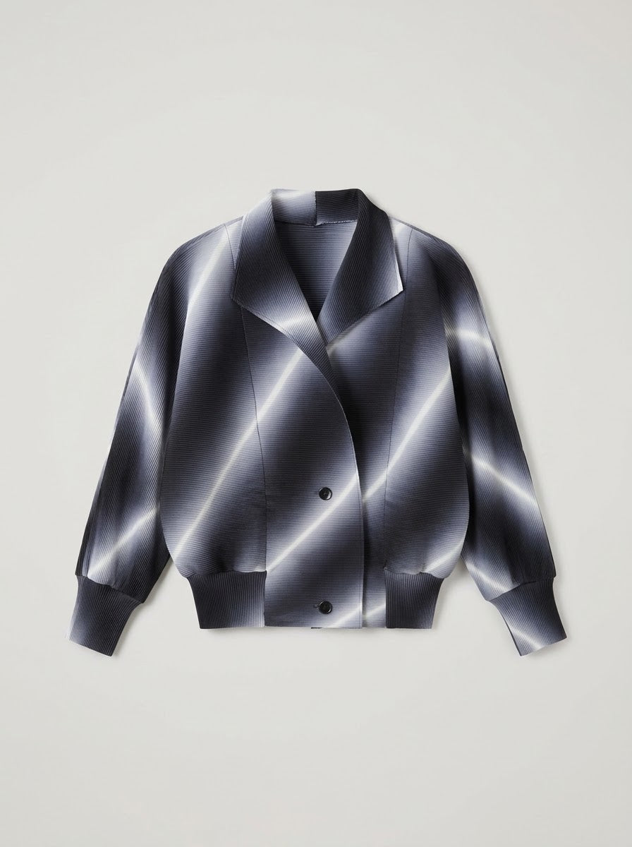 Juliette pleated bomber jacket in grey, front product view