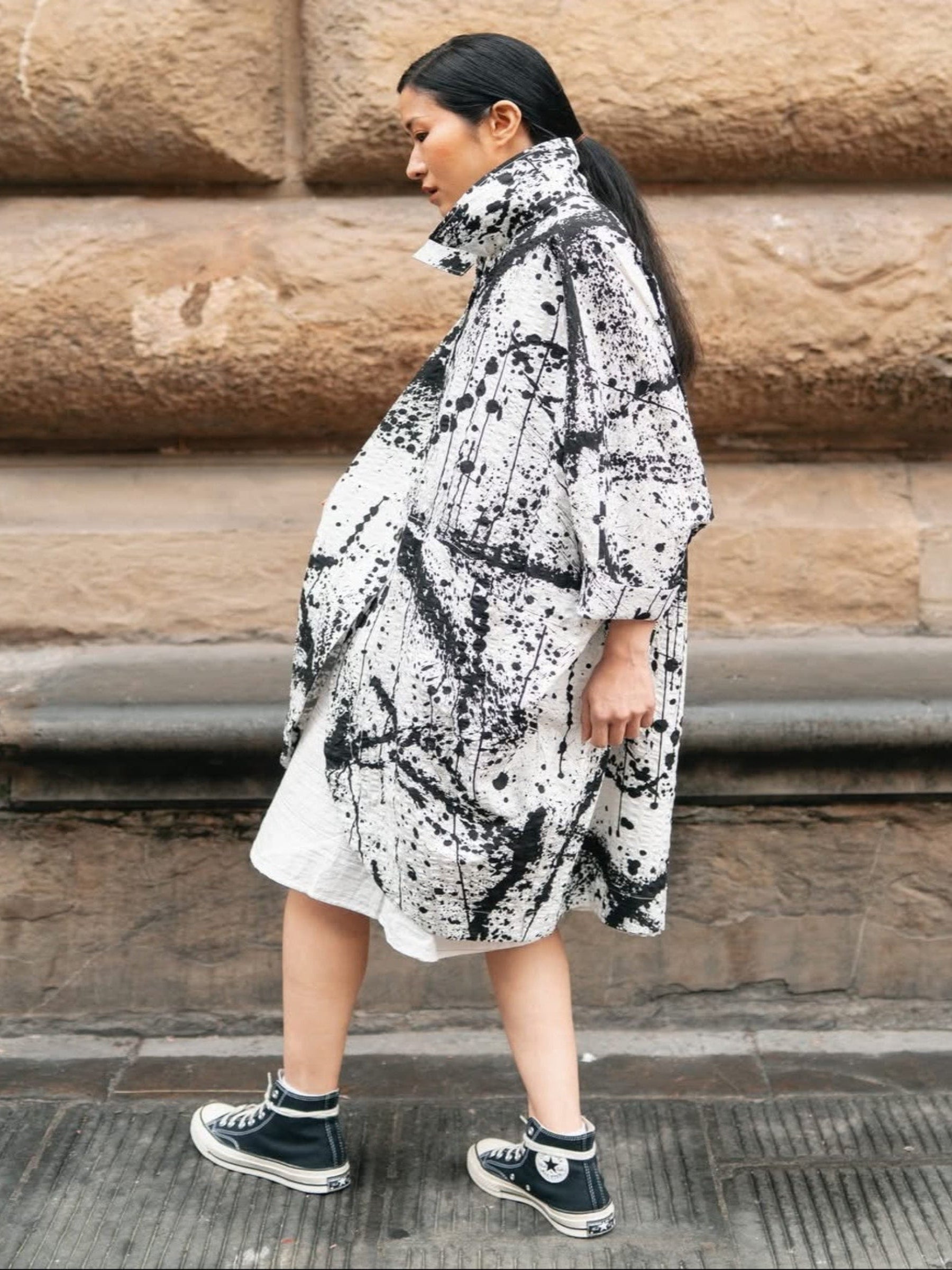 Sabrina - Paint splash midi jacket
