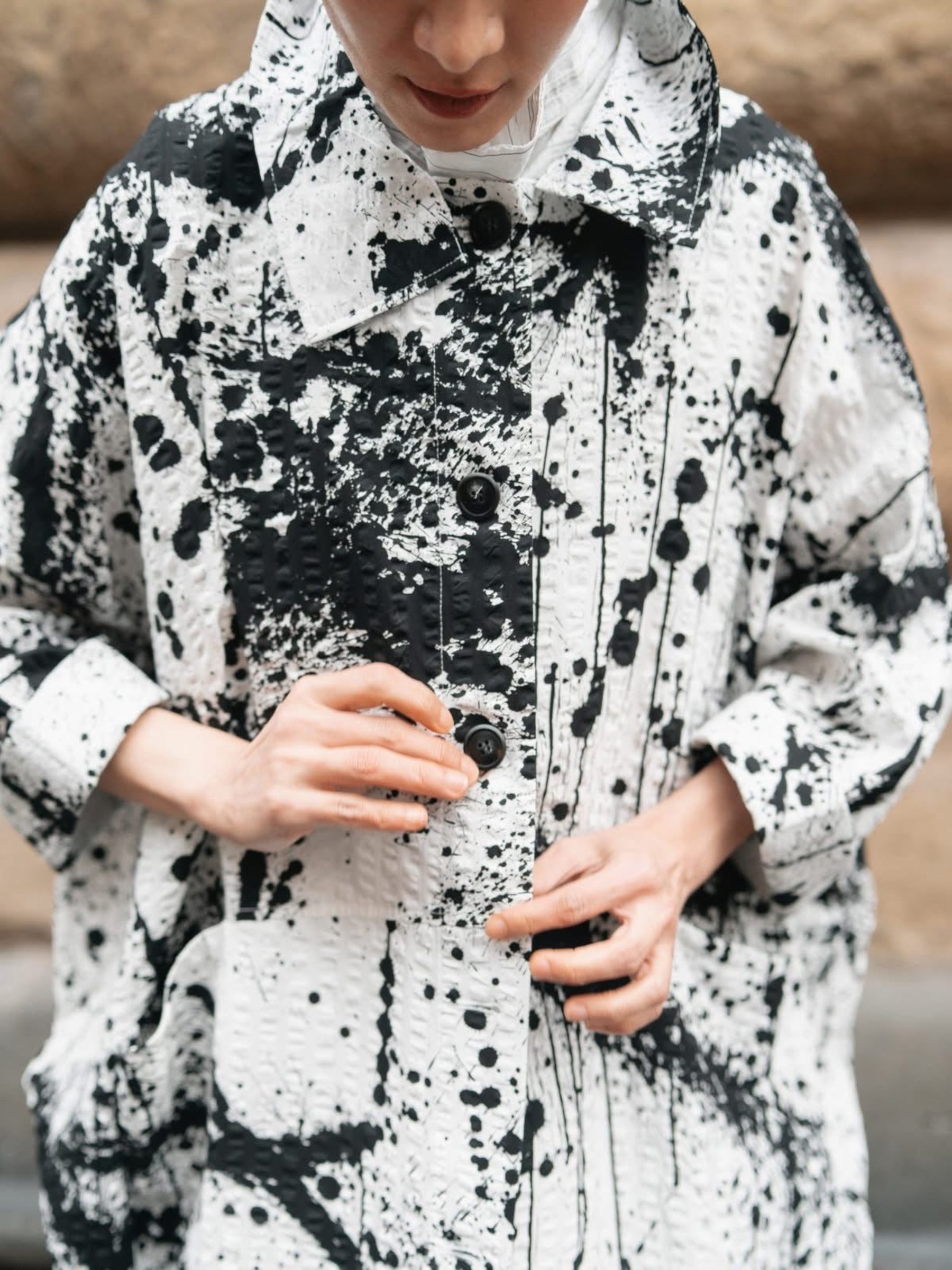 Sabrina - Paint splash midi jacket