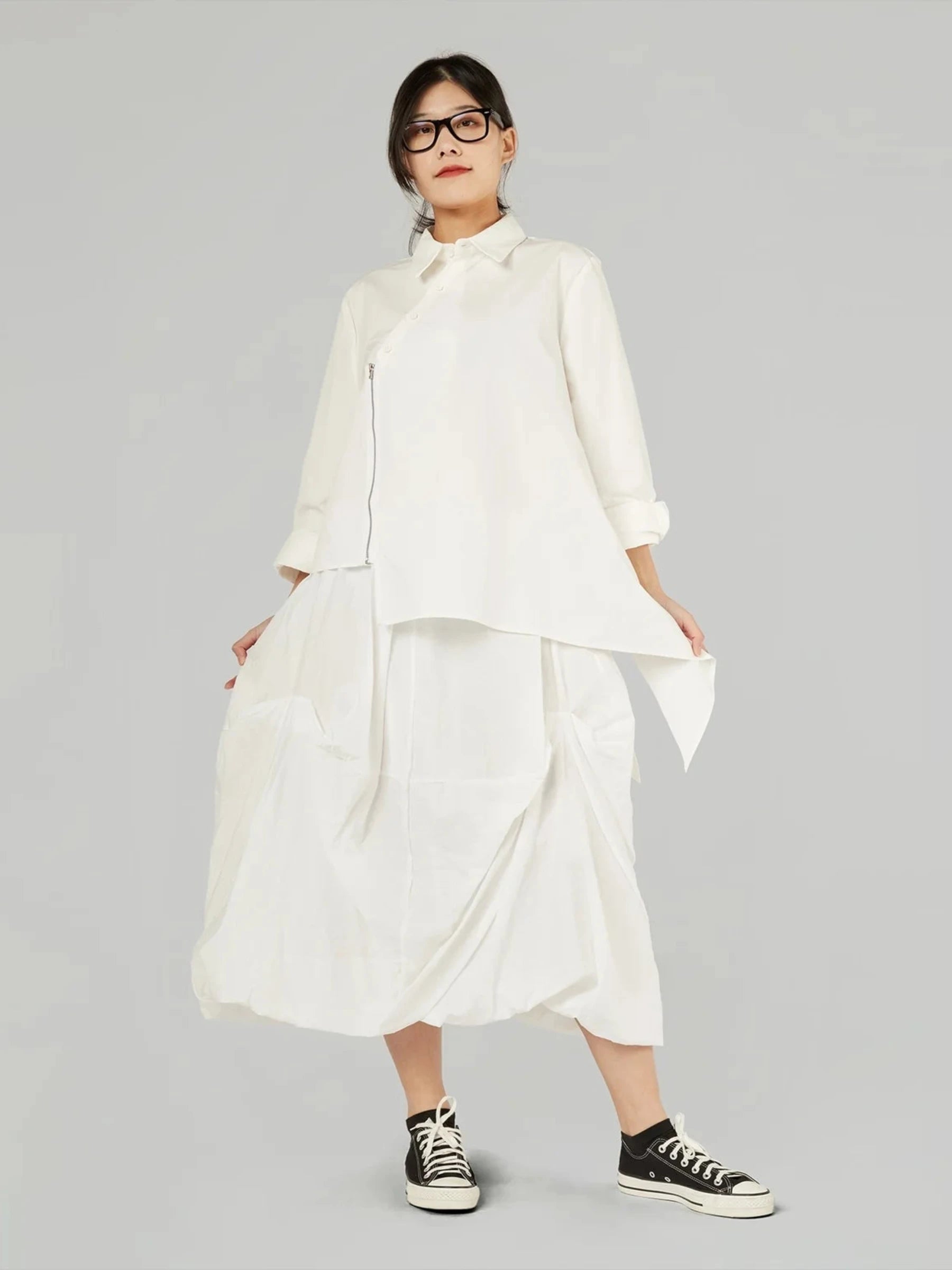 Giselle - Zip and button shirt