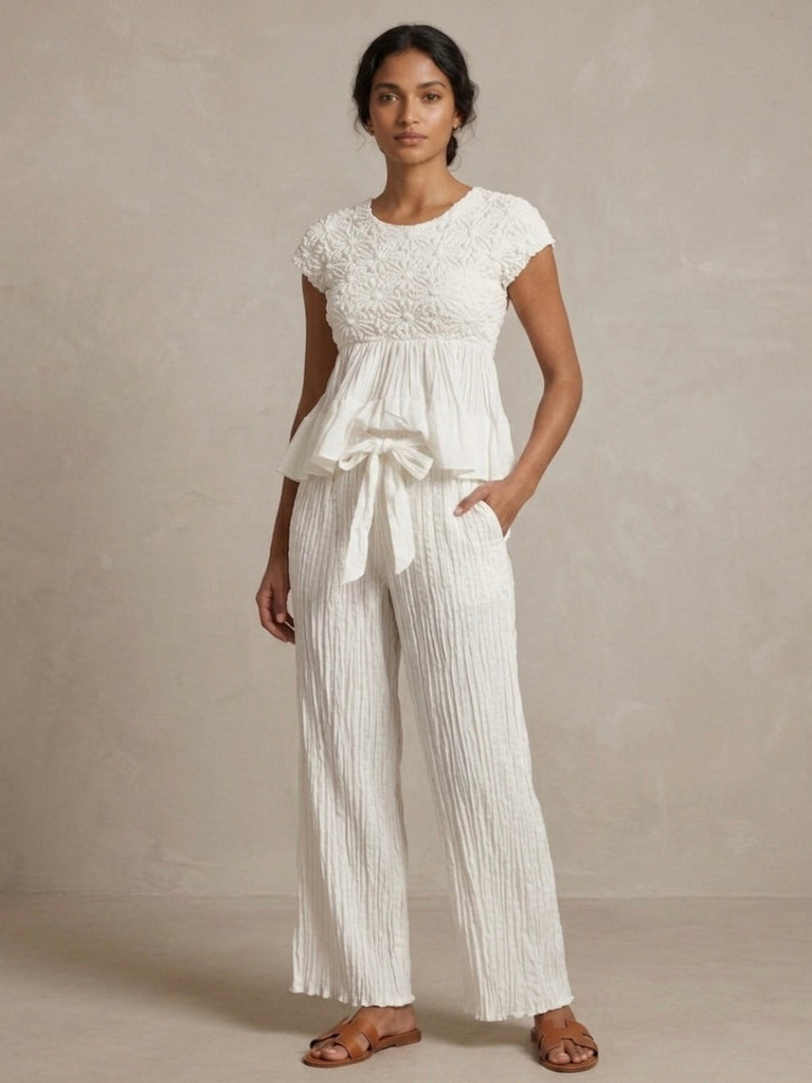 Mollie - Crinkle pleat top