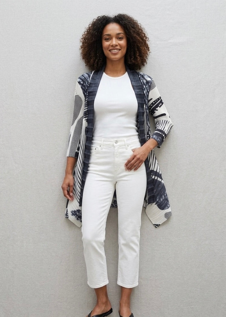 Merly -Printed e2e pleated jacket