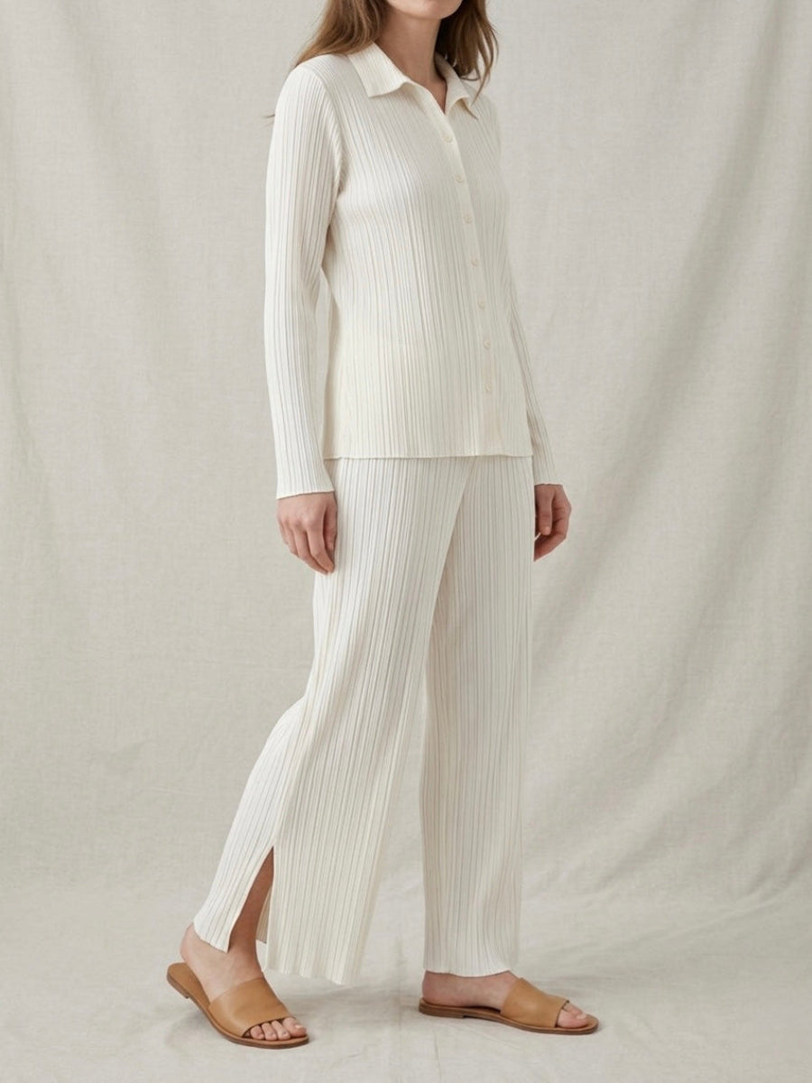 Logan - Pleated split ankle trouser