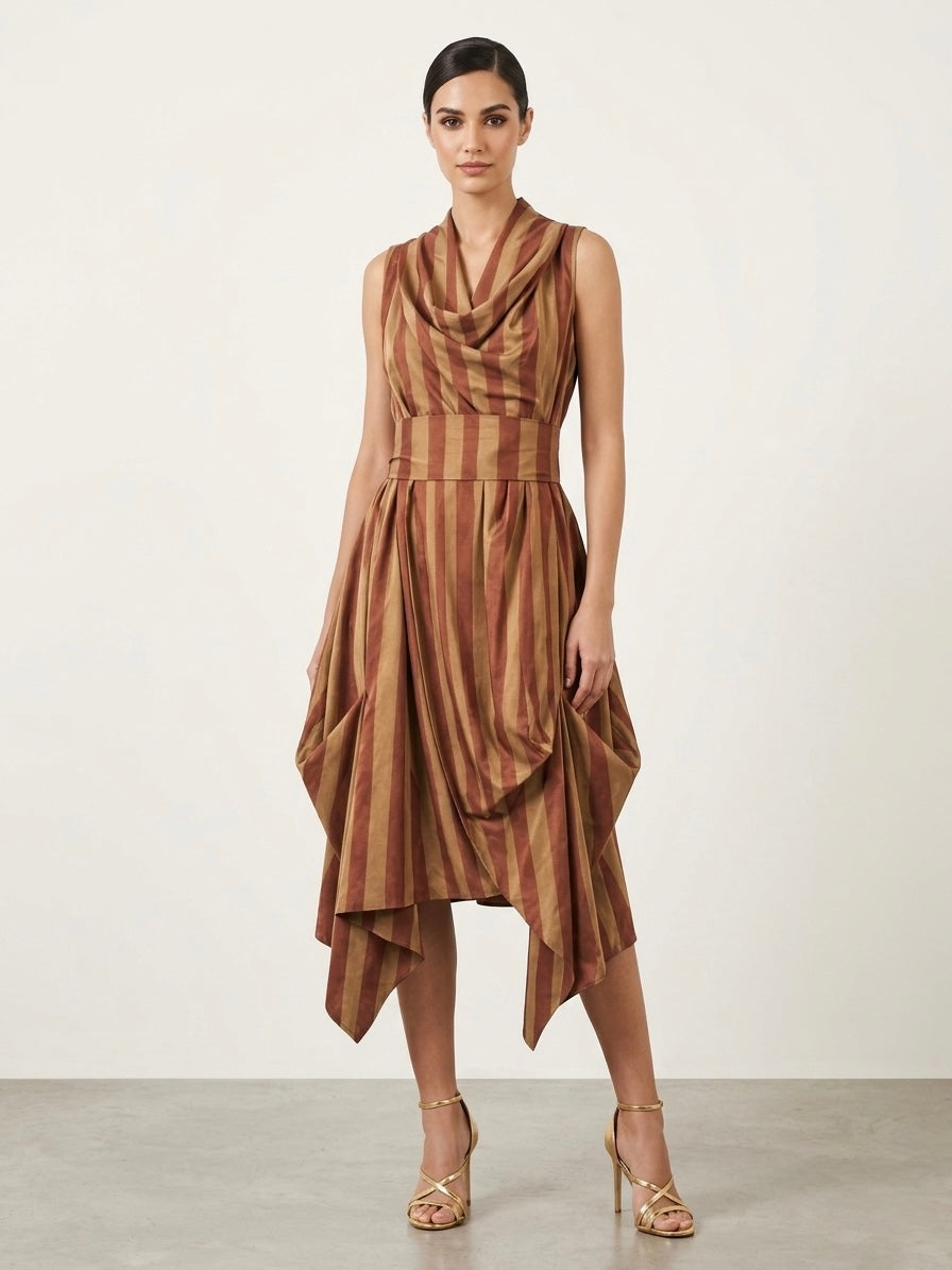 Bethany - Taffeta striped dress