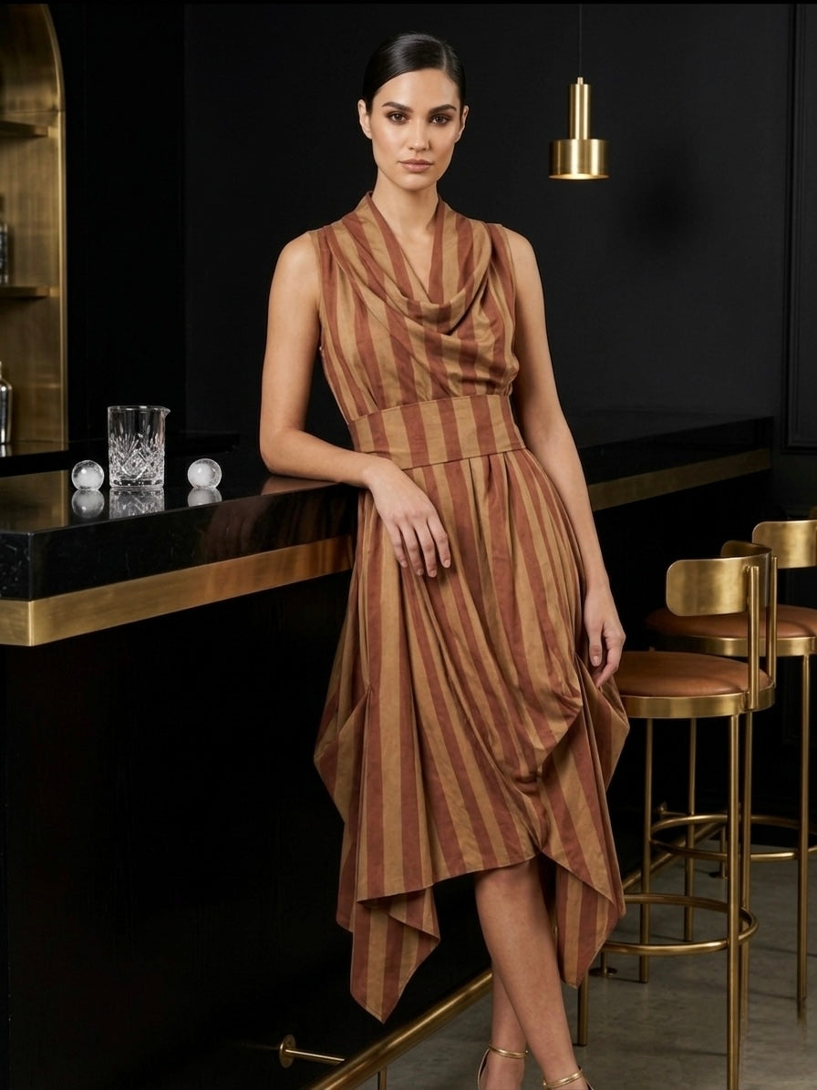 Bethany - Taffeta striped dress