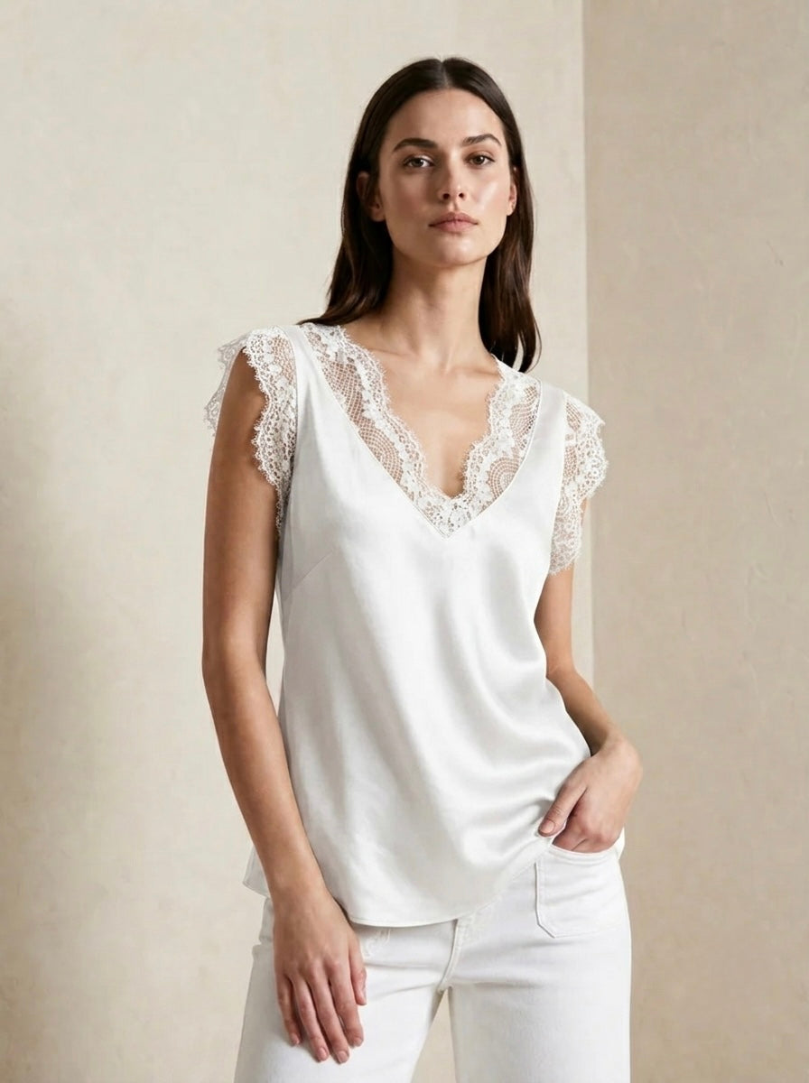 Lacey - Lace trim cami top